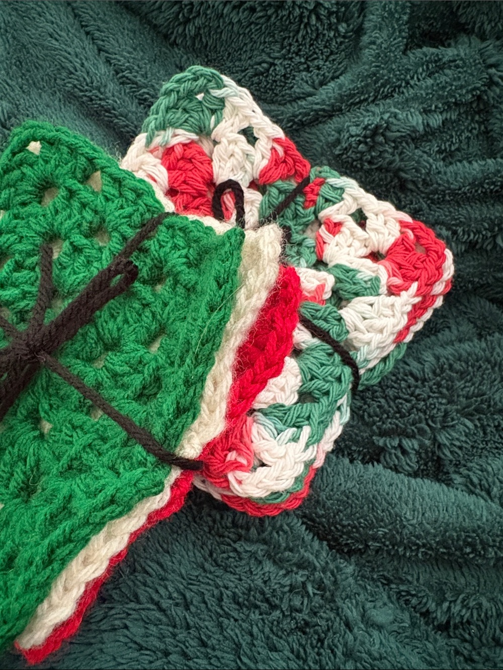 Hand Crafted Granny Square Christmas Crochet Coaster Sets